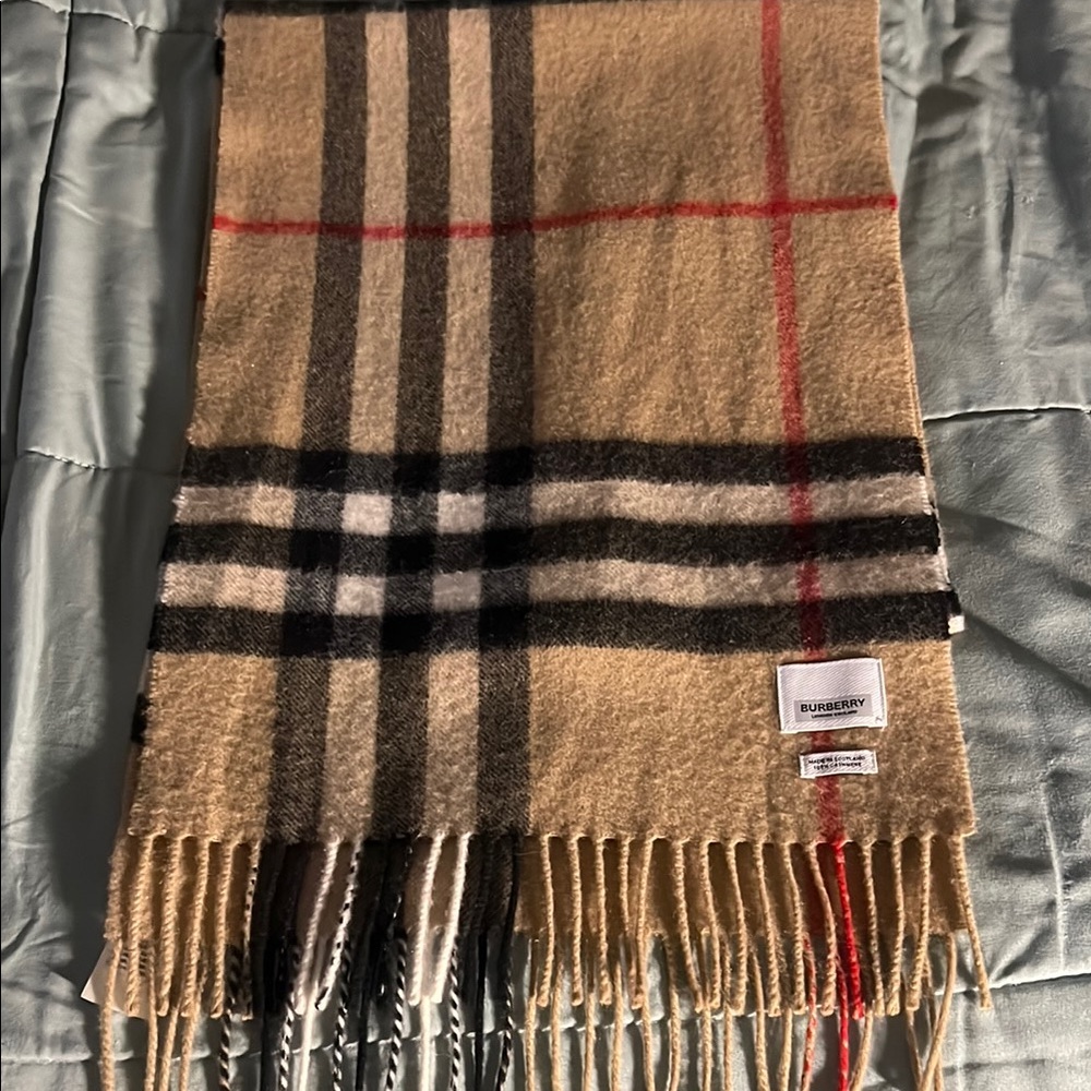 Burberry Tan Plaid Scarf